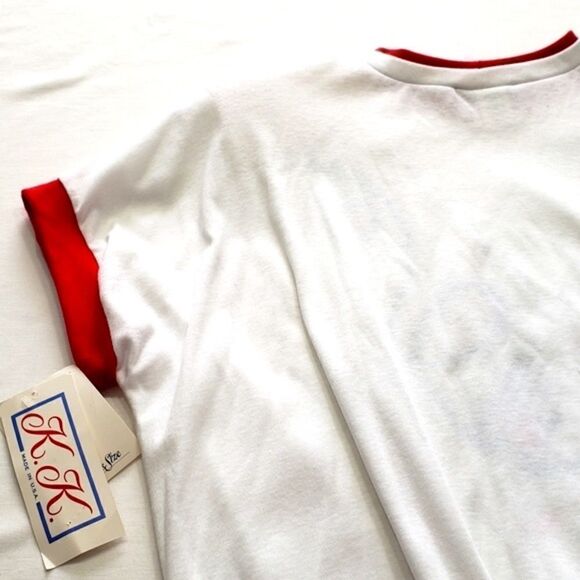 NWT K.K. Made in USA Vintage Nautical Anchor White and Red Top Sz 22W - Picture 5 of 16